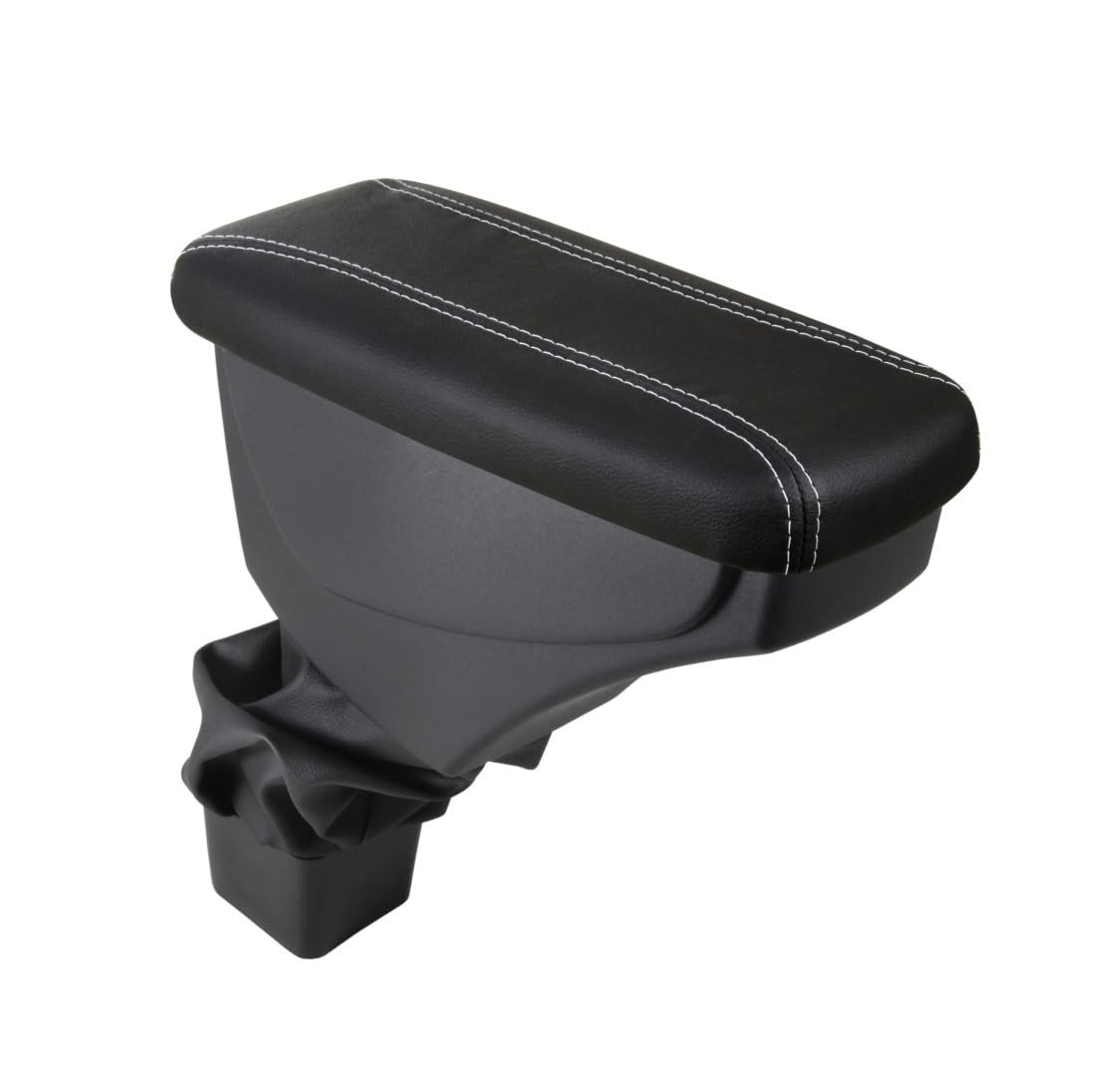 Apoio de Braço Premium Courvin Preto com Costura Branca para Nissan Kicks (Todos os Modelos)