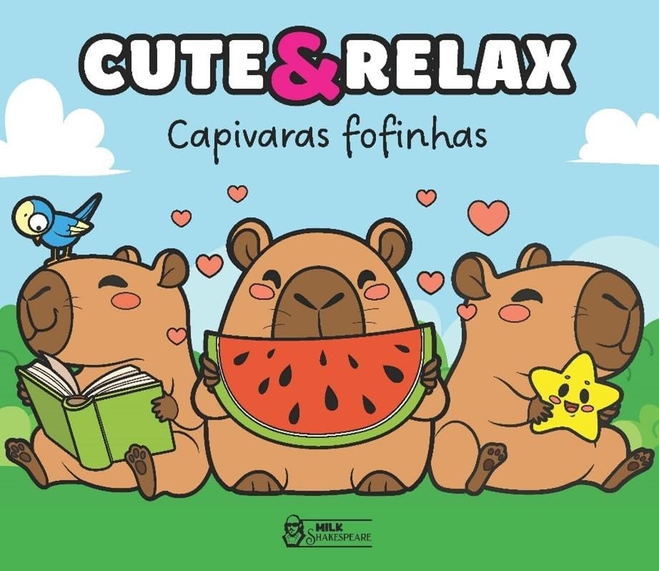Cute & Relax: Livro de Colorir com Capivaras Fofinhas para Relaxar e Criar