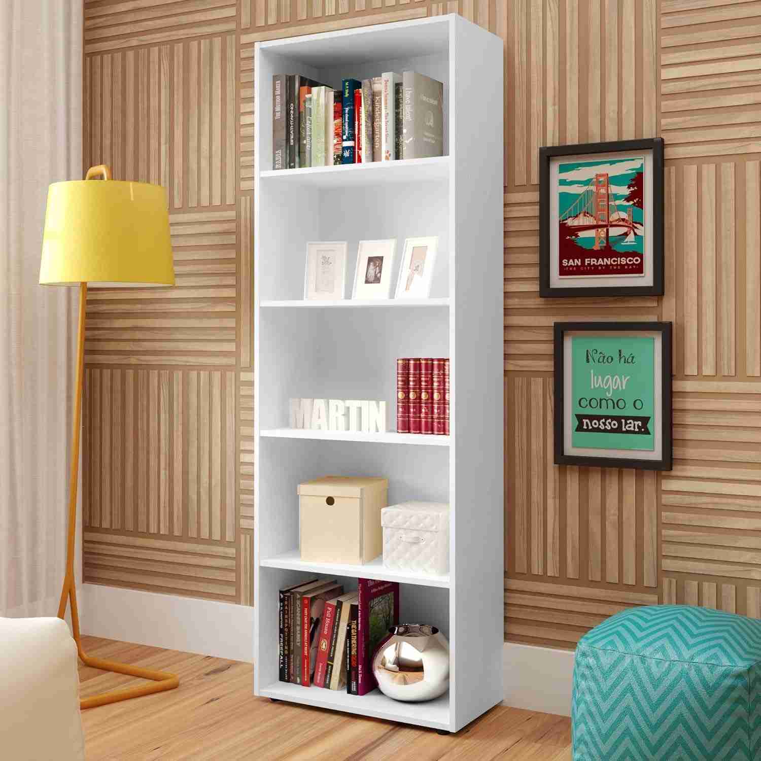 Estante Livreiro com 5 Nichos Branco MULTY - Organize com Estilo e Praticidade