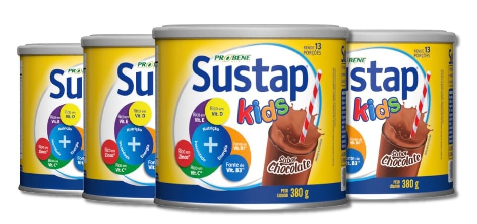 SUSTAP Kids Chocolate 380g - Suplemento Nutricional para Crianças com Sabor Delicioso