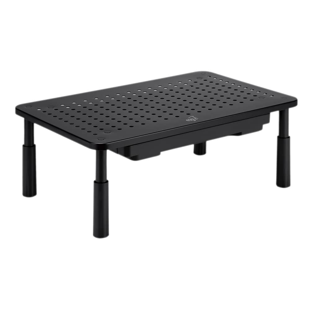 Suporte Organizador de Mesa com Ajuste de Altura e Gaveta - SM087 | Melhore sua Ergonomia e Organização