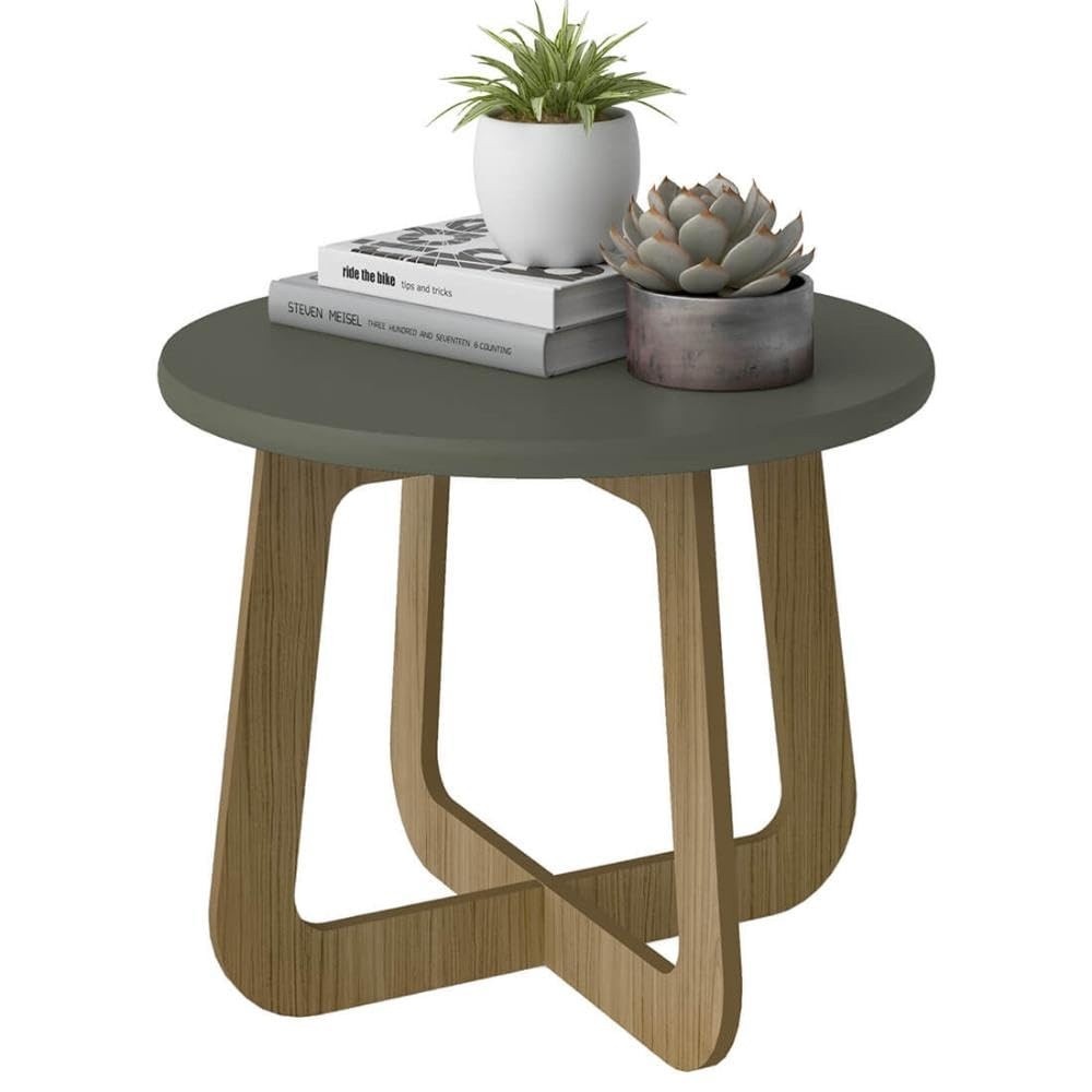 Mesa de Centro Jasmin Menta com Detalhes em Carvalho - Moderna e Resistente em MDF