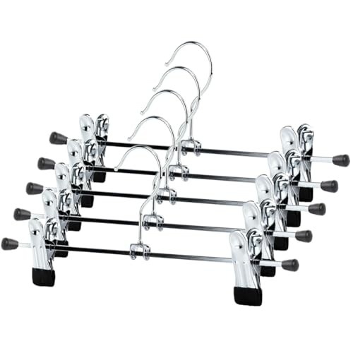 Kit 20 Cabides Presilha Metal Cromado Premium - Organize seu Guarda-Roupa com Estilo