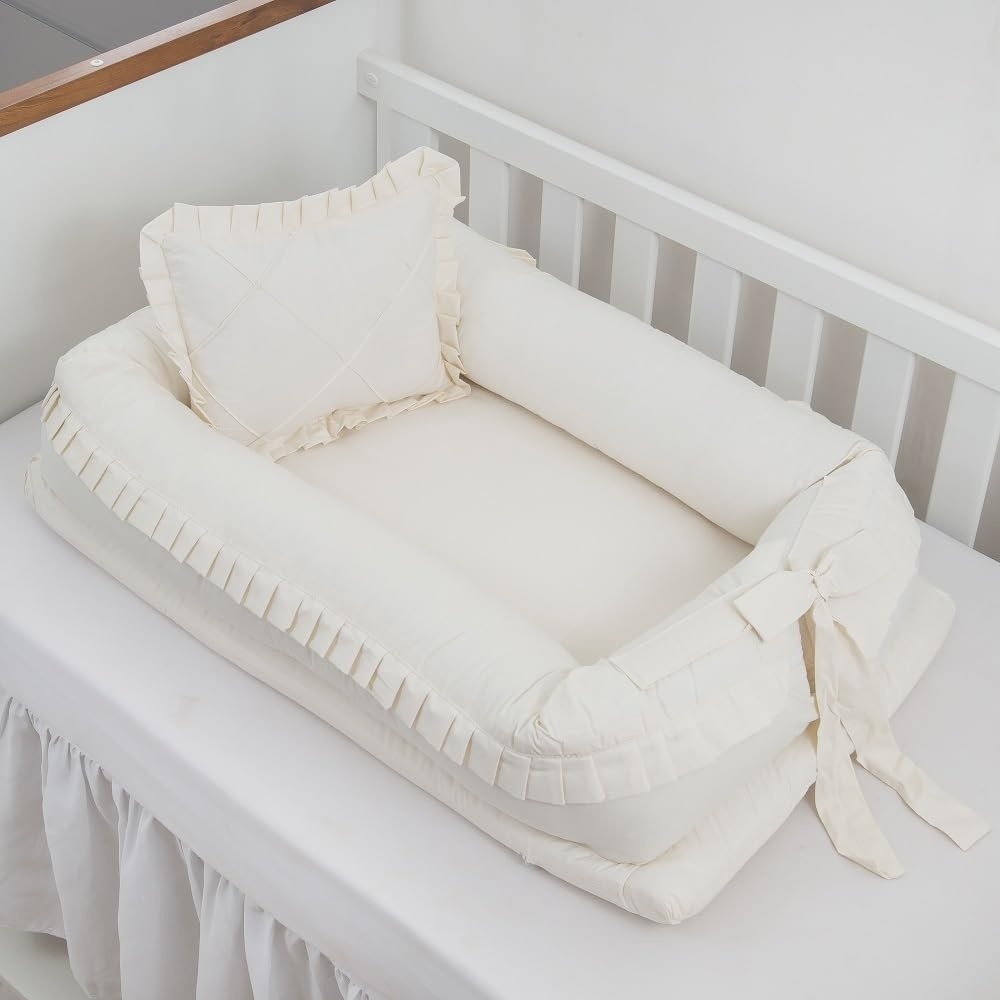 Ninho Redutor de Berço Moisés Confortável para Bebês - Tecido Percal Premium com Almofada Decorativa