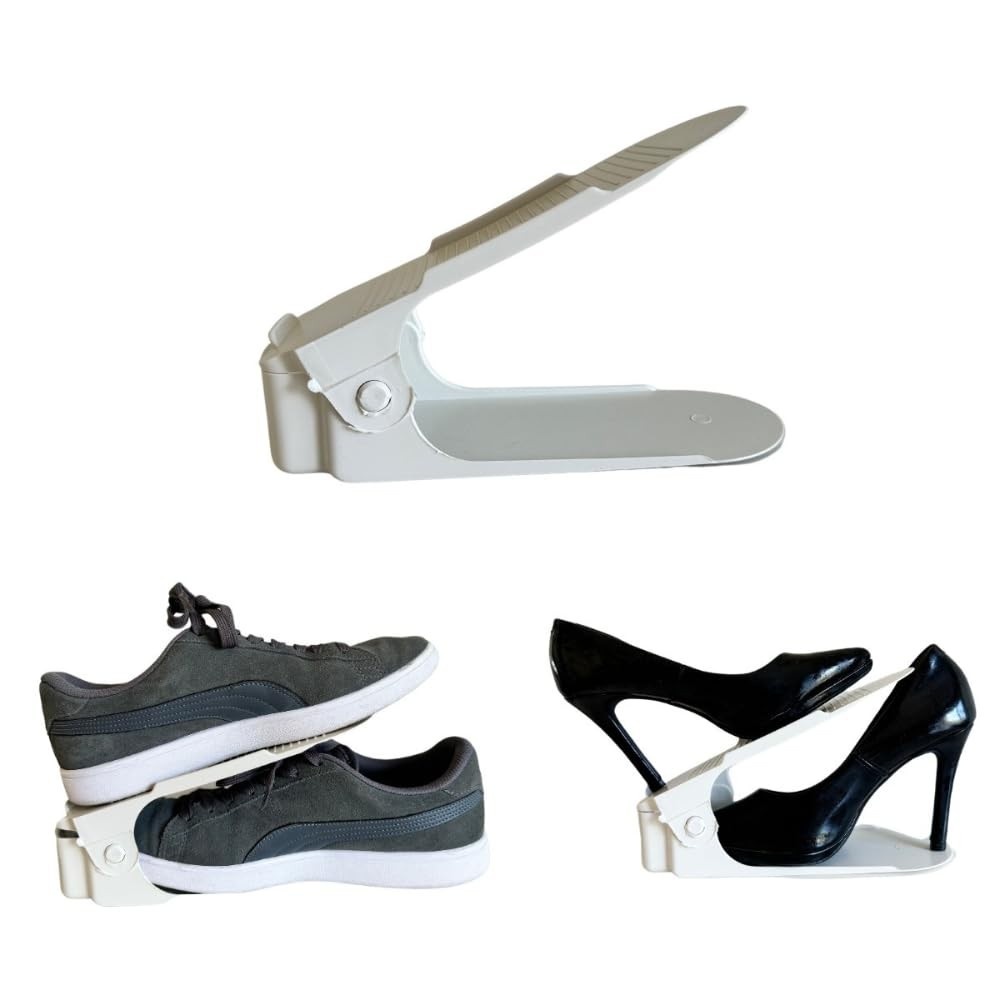 Kit 20 Organizadores de Sapatos com Regulagem de Altura - Branco