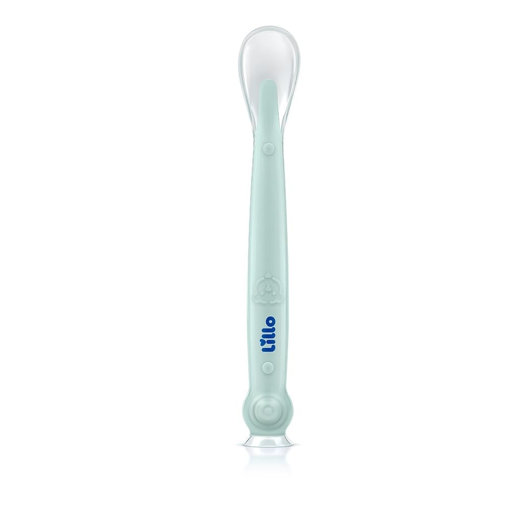 Colher de Silicone com Ventosa Lillo - Segura, Macia e Prática para Introdução Alimentar
