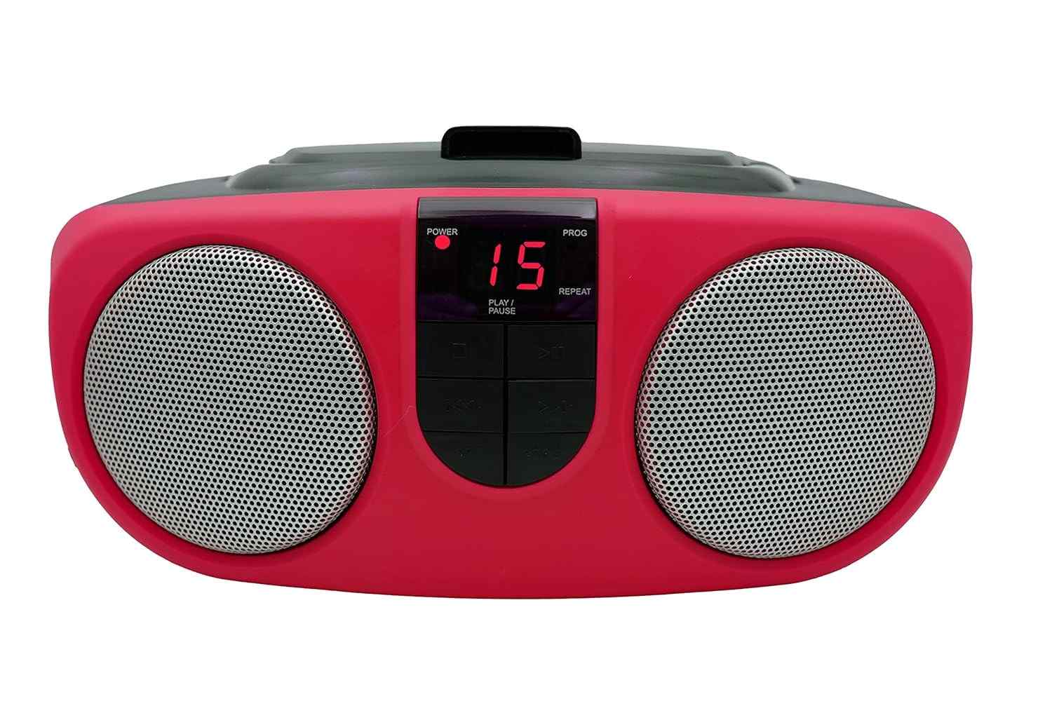 Sylvania SRCD243M-RED Boombox CD Portátil Vermelho com Rádio AM/FM