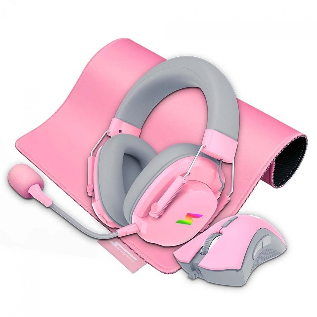 Combo Gamer Rosa SuperFrame Magnus: Headset, Mouse e Mousepad