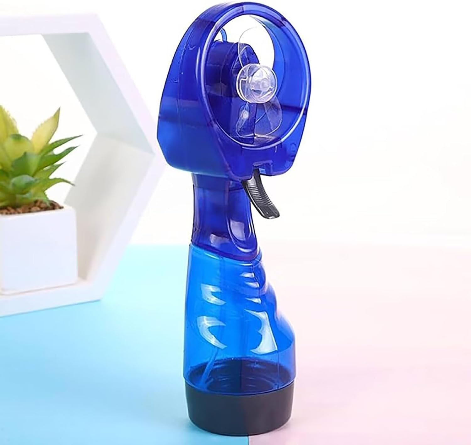Ventilador Portátil com Nebulização Azul Escuro - Refrescante e Compacto para Uso Interno e Externo