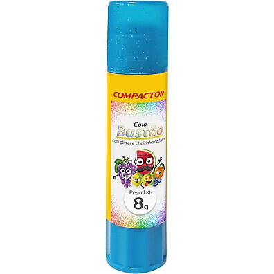 Cola Bastão com Glitter e Cheirinho Kit 6 Cores Compactor