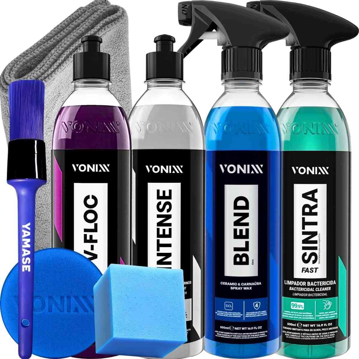 Kit Completo Lavagem Automotiva V-Floc Blend Spray Sintra Fast Intense Vonixx - Carro e Moto