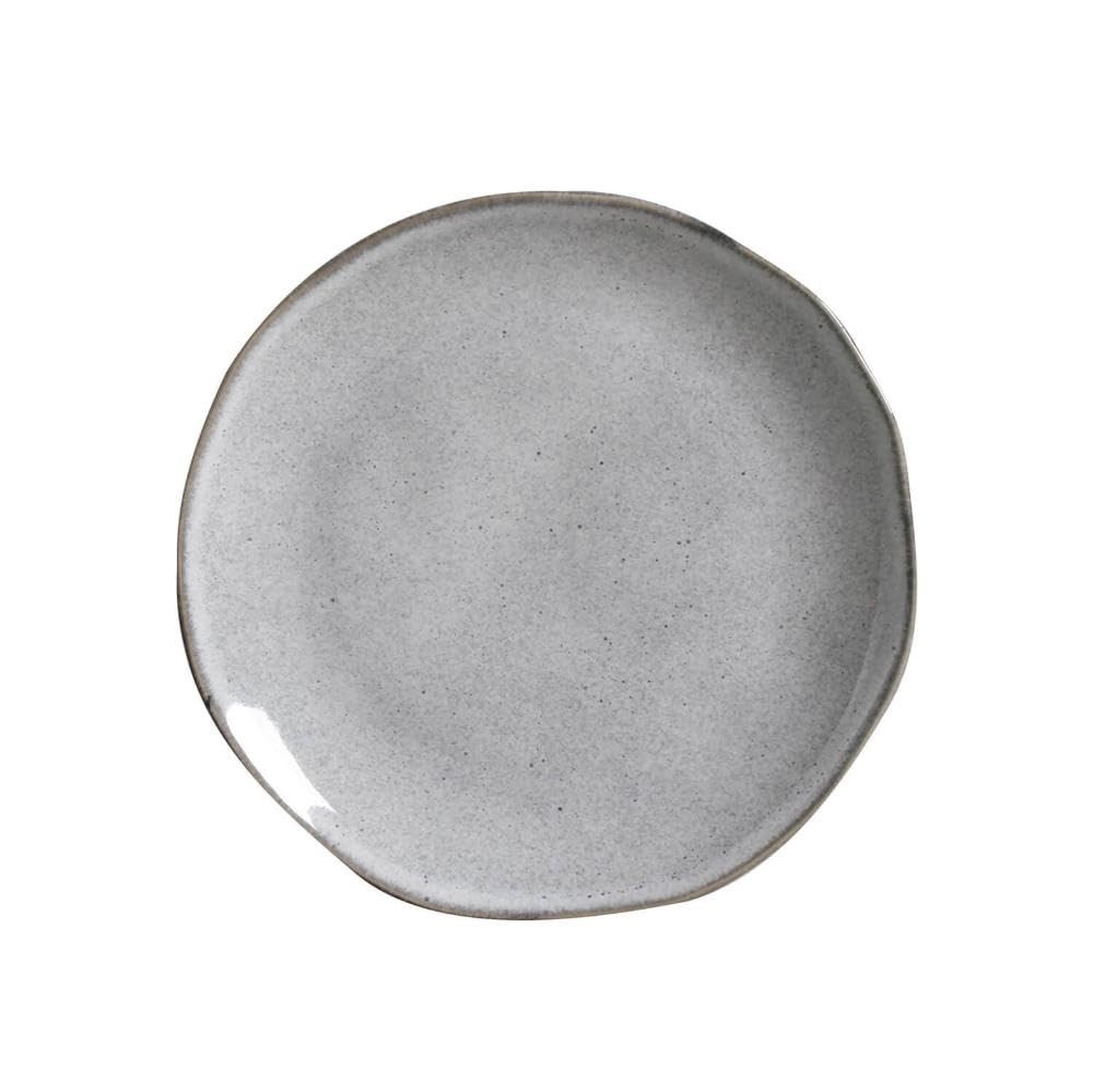 Conjunto de Pratos de Sobremesa Porto Brasil 6 Peças - Design Orgânico Concreto 19,5cm