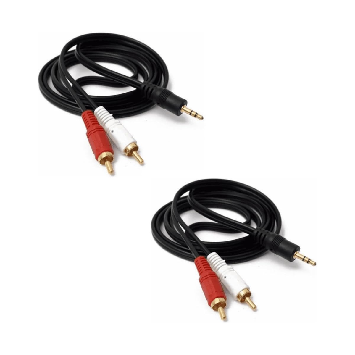 Kit 2 Cabos P2 para 2 RCA 5m: Conexão de Áudio Impecável para Seus Dispositivos