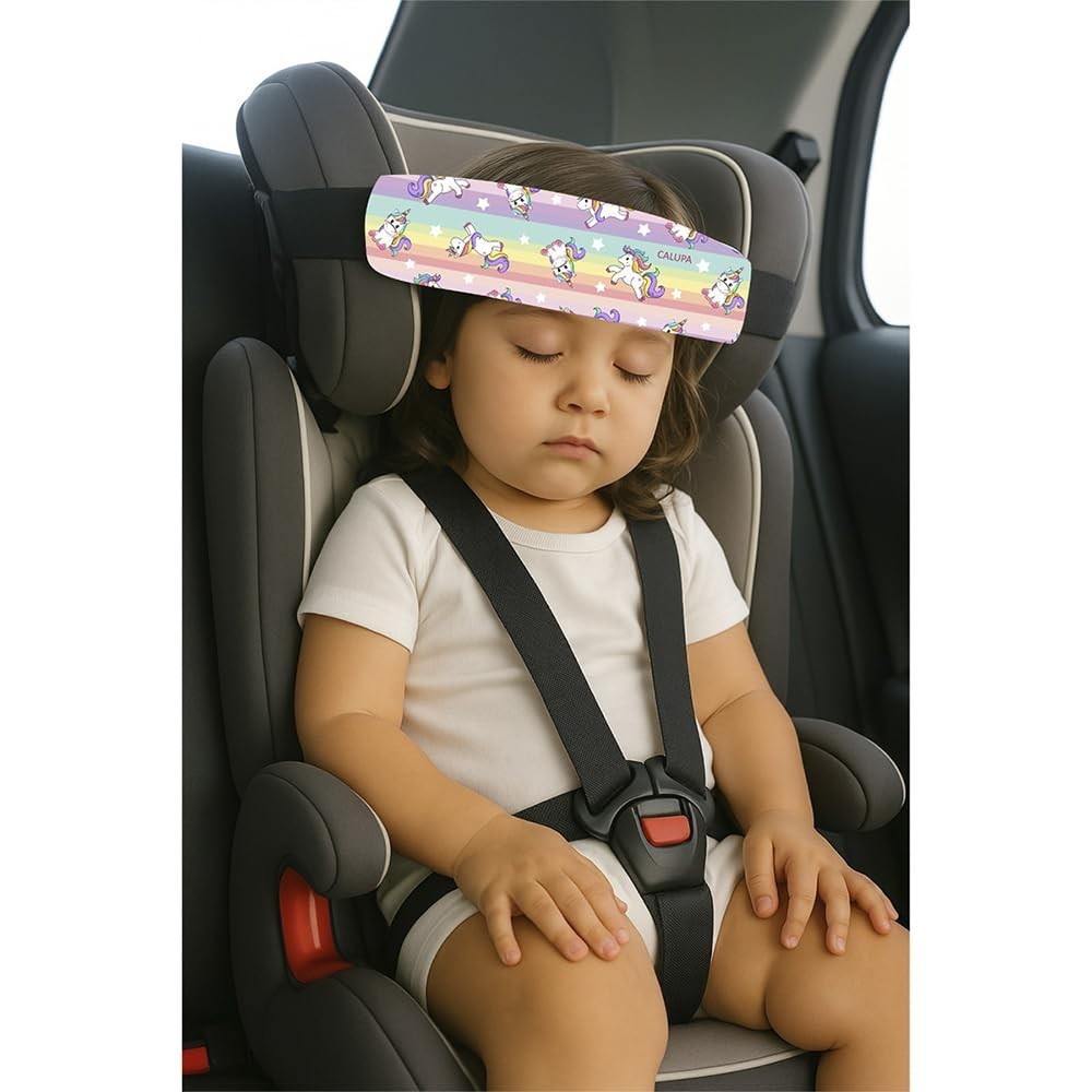 Faixa Soninho Unicórnio para Bebê - Proteção Confortável em Viagens até 5 Anos