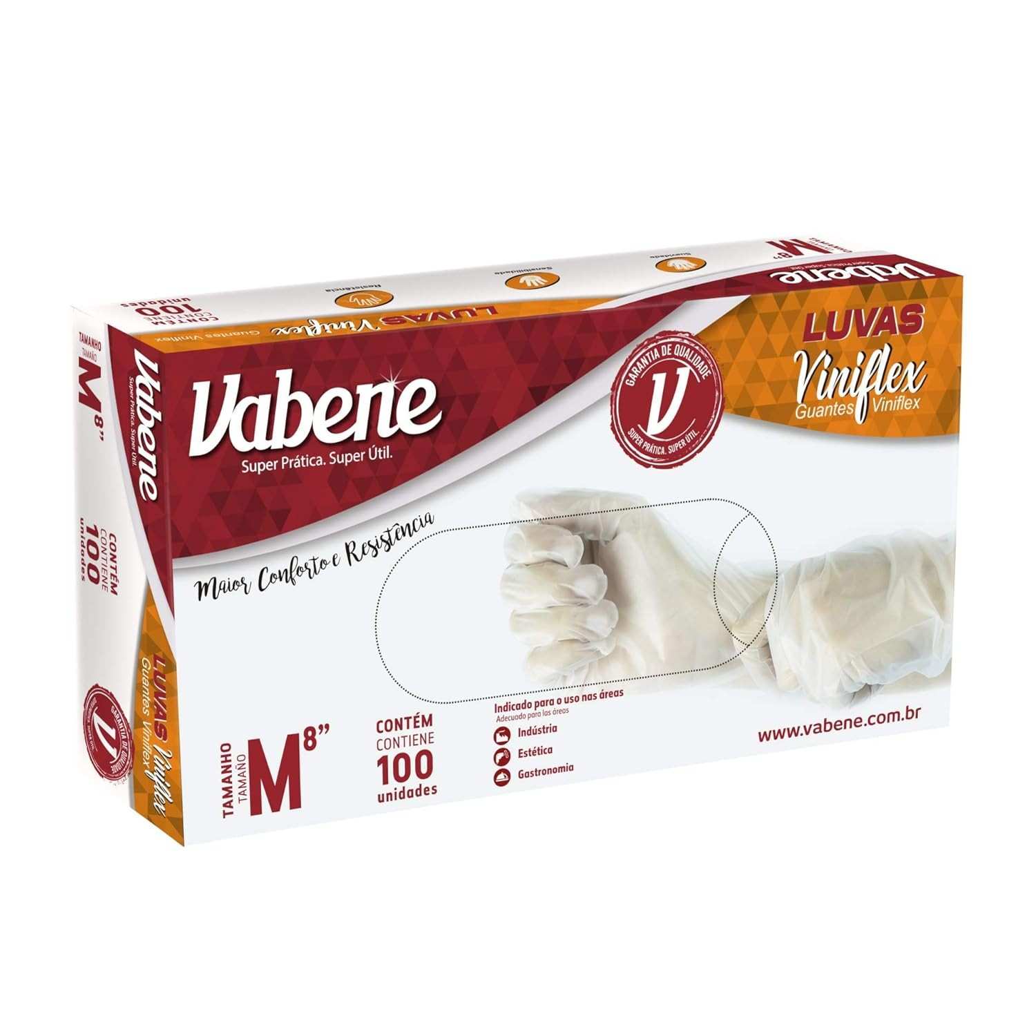Luva Viniflex Translúcida sem Pó Tam. M - 100 Unidades | Segurança e Conforto em Cada Toque