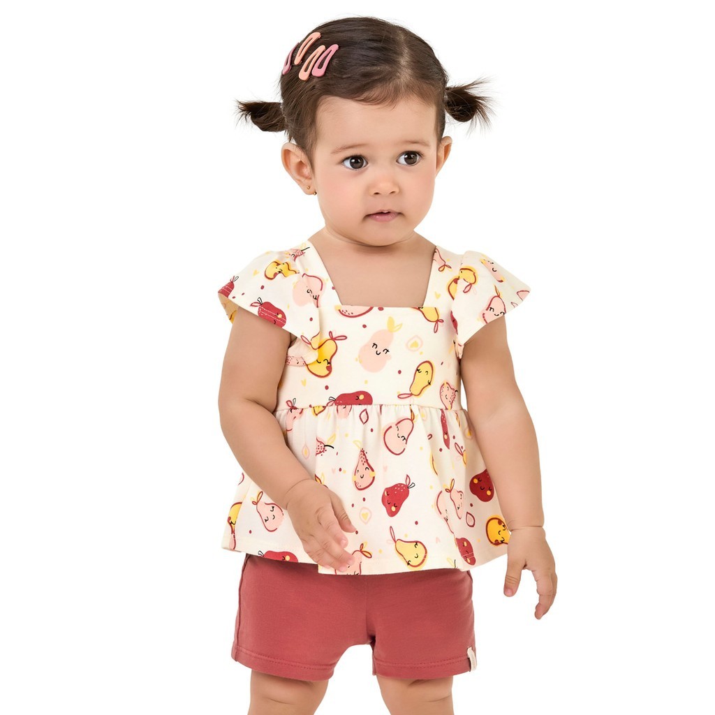 Conjunto Bebê Menina Frutas: Conforto e Estilo!