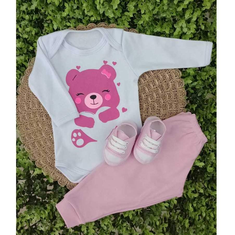 Conjunto Bebê Menina Inverno 100% Suedine: Conforto e Estilo para os Primeiros Passos