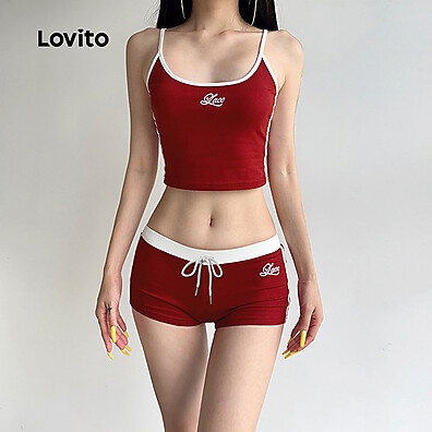 Conjunto de Shorts Colorblock Lovito: Conforto e Estilo!