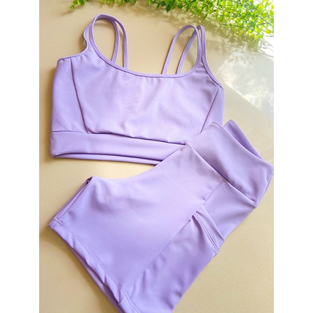 Conjunto Fitness Poliamida Zero Transparência com Bolsos Laterais