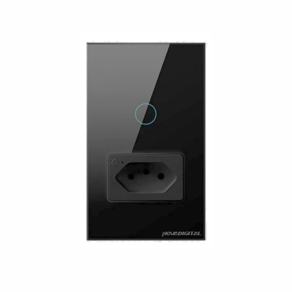 Interruptor Inteligente Novadigital Wi-Fi 1 Botão Touch: Controle Sua Casa com Voz e App!