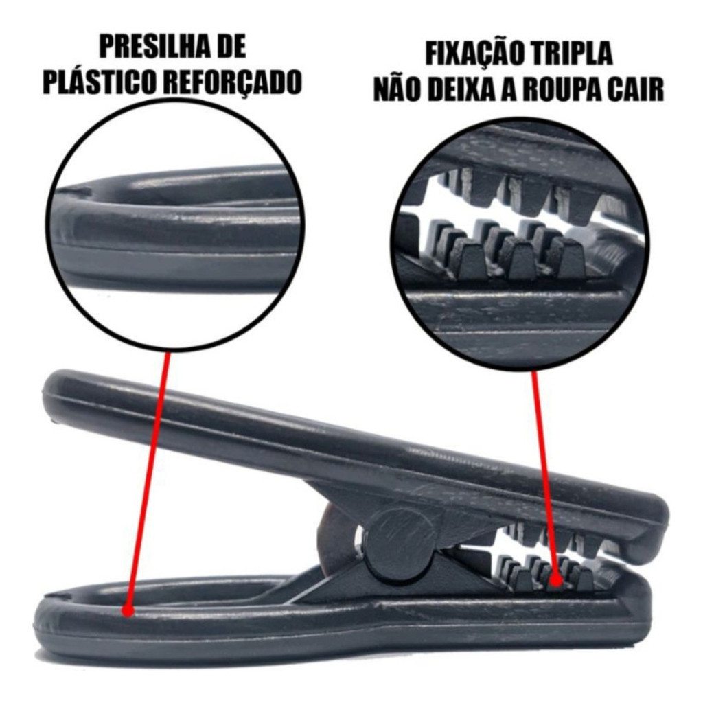 Kit 60 Prendedores Triplos de Roupa Plástico Ultrafort – Segurança e Conveniência
