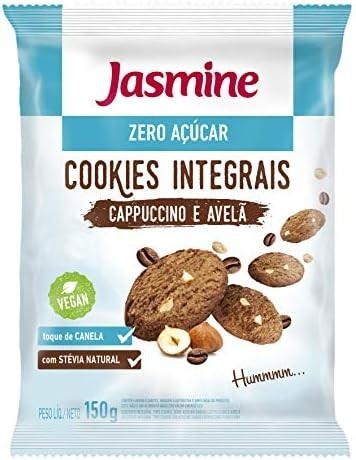 Jasmine Cookies de Cappuccino e Avelã Integral Zero Açúcar 120g