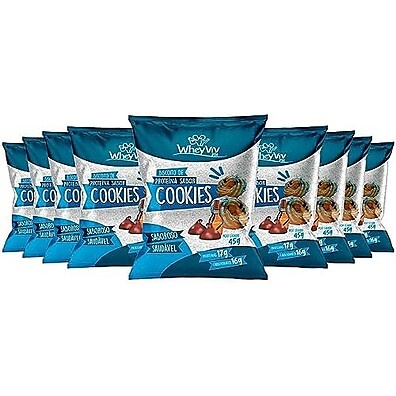 Kit 20x Biscoito Cookies Wheyviv: Proteína Pura 45g