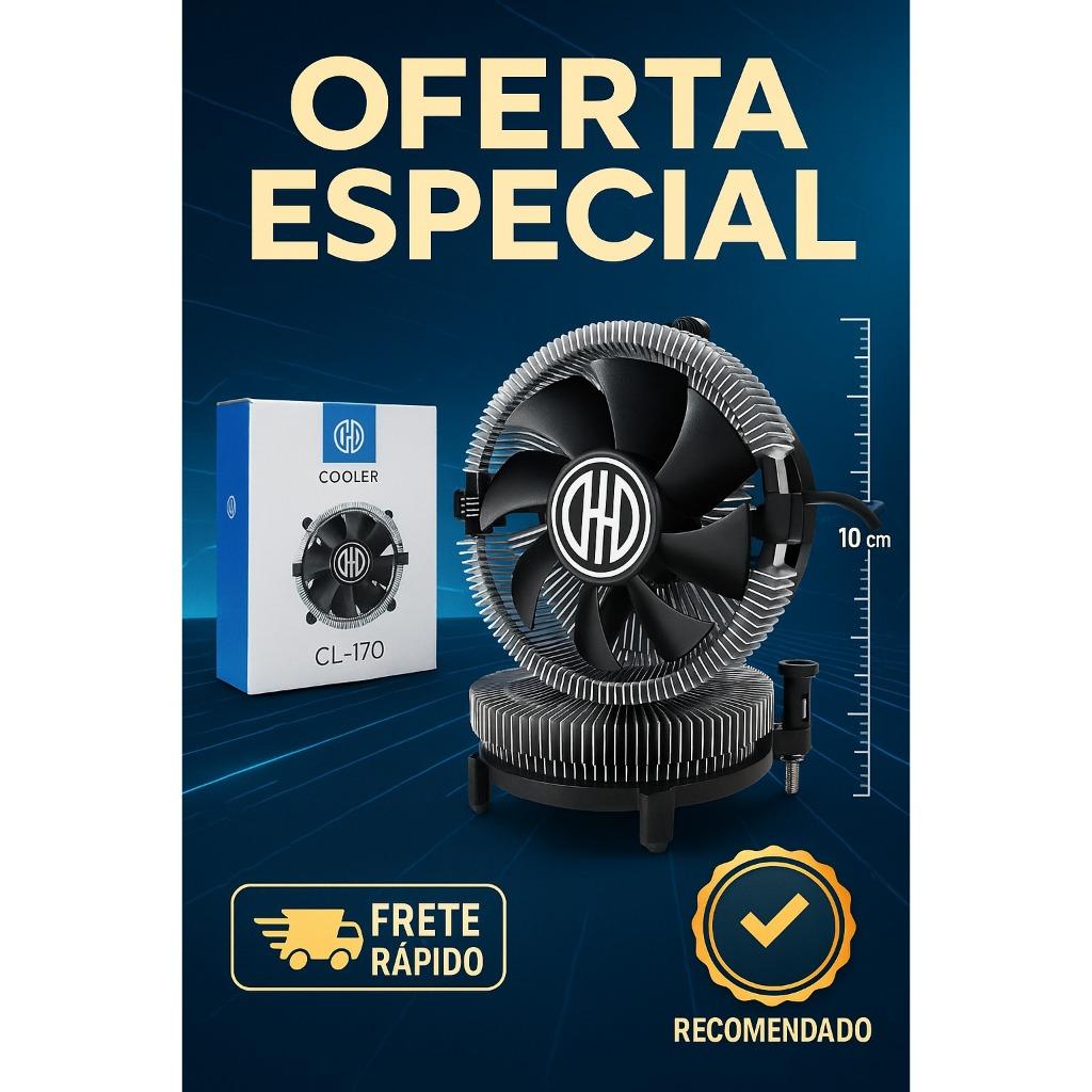 Cooler CPU Silencioso 65W 125mm – Resfriamento Hidráulico e Eficiente