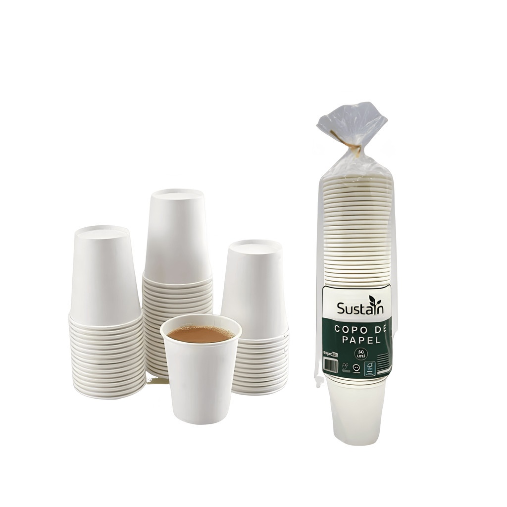 Copo de Papel Biodegradável 180ml – Sustentável e Prático