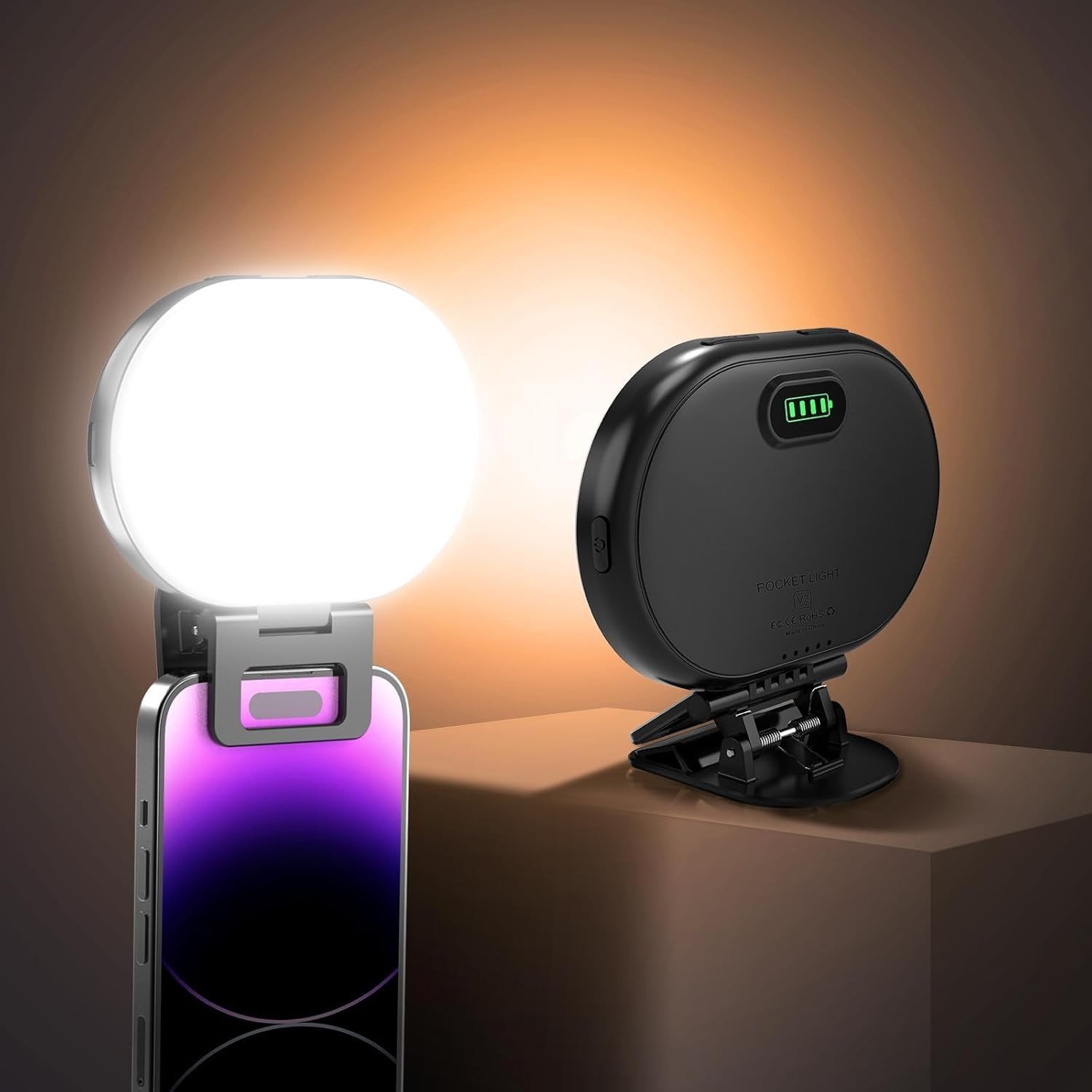 Luz de Selfie Tobeape Portátil: Ilumine Seus Vídeos e Fotos com 80 LEDs e 3 Modos de Cor