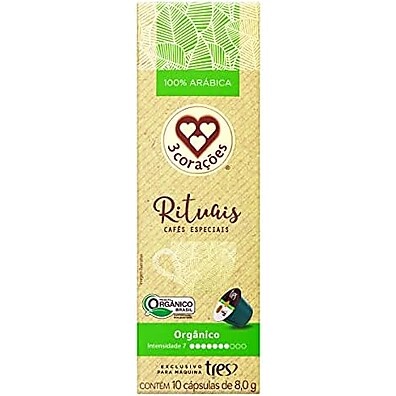 Café Espresso Orgânico Rituais 3 Corações - 10 Cápsulas