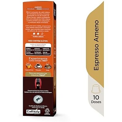 Café Espresso Ameno 3 Corações: 10 Cápsulas Intensas