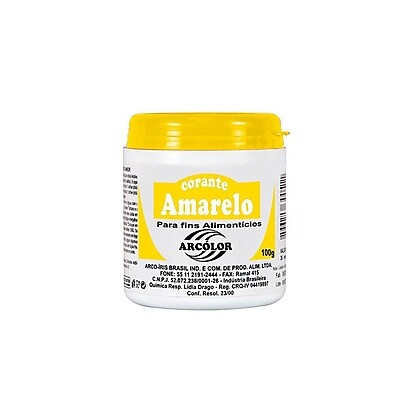 Corante em Pó Amarelo 100g - Arcolor: Ideal para Artes e Alimentos