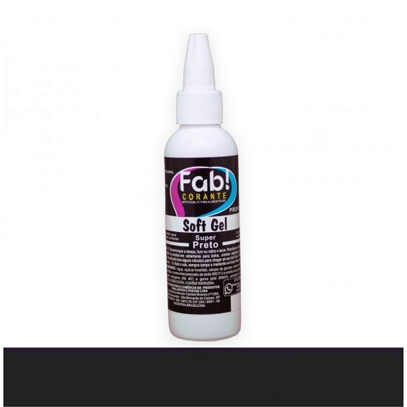 Corante Soft Gel Preto Fab 25g: Cores Intensas!