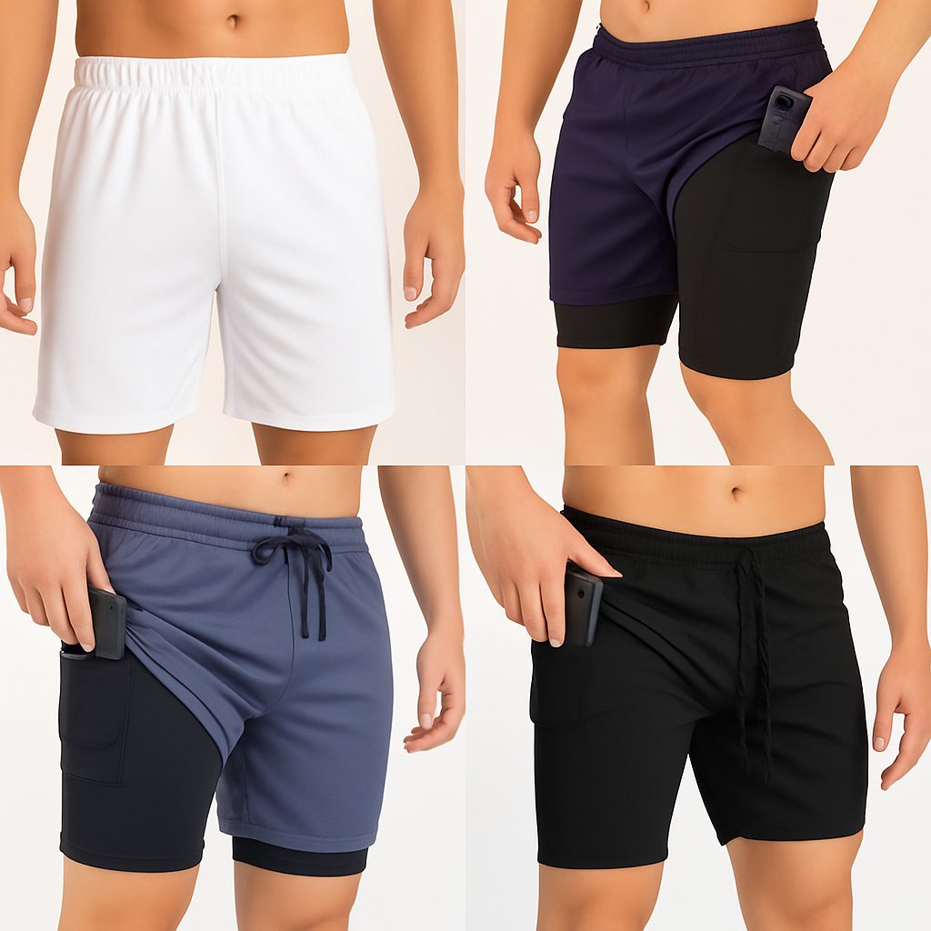 Shorts Masculino Compressão 2 em 1 para Treino e Corrida