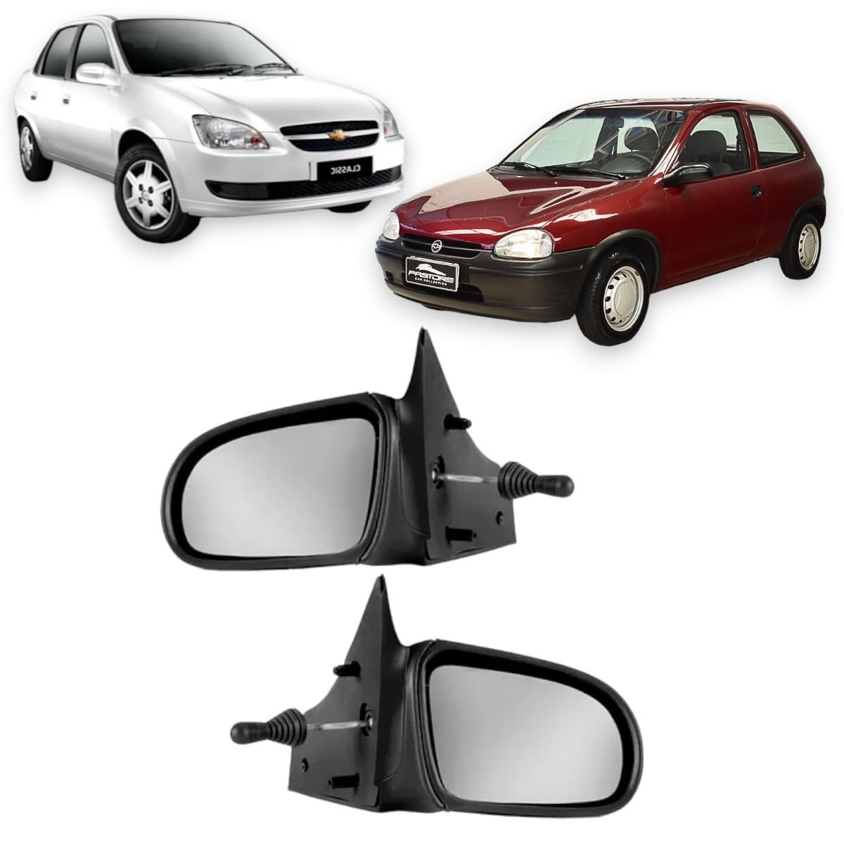 Retrovisor Corsa 1994-2000 (2/4 Portas) com Controle - Lado Esquerdo