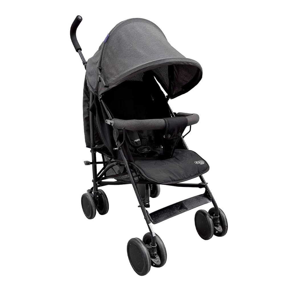 Carrinho de Bebê Cosco Kids Hobby Preto Mescla: Conforto e Segurança para Passeios Inesquecíveis