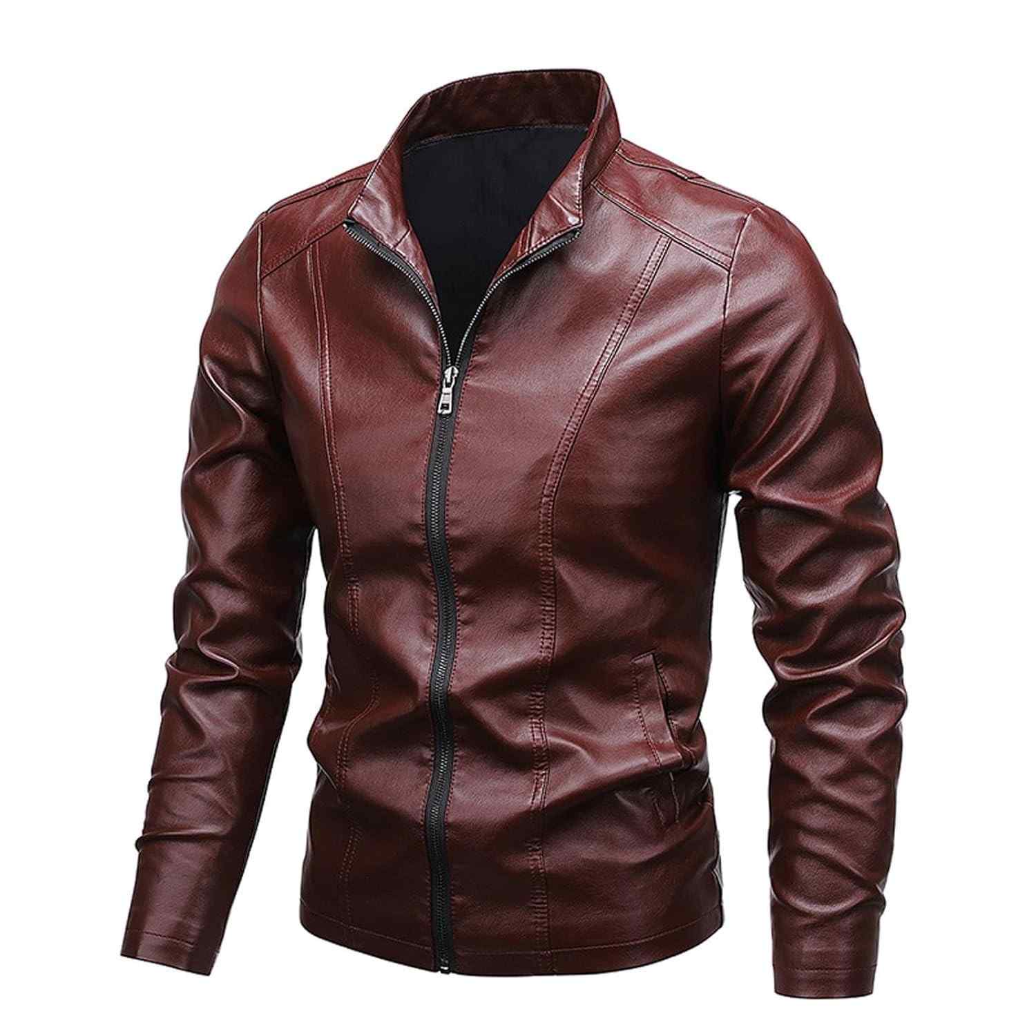 Jaqueta masculina com capuz para motociclista, manga comprida, couro sintético inverno outono 2025 Y2K