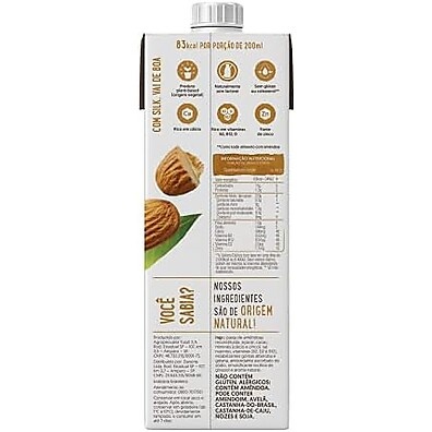 Silk Amêndoa & Cacau: Bebida Vegetal Cremosa 1L