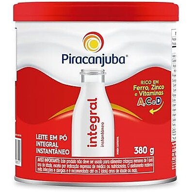Piracanjuba Integral Instantâneo 380g: Leite Cremoso e Prático