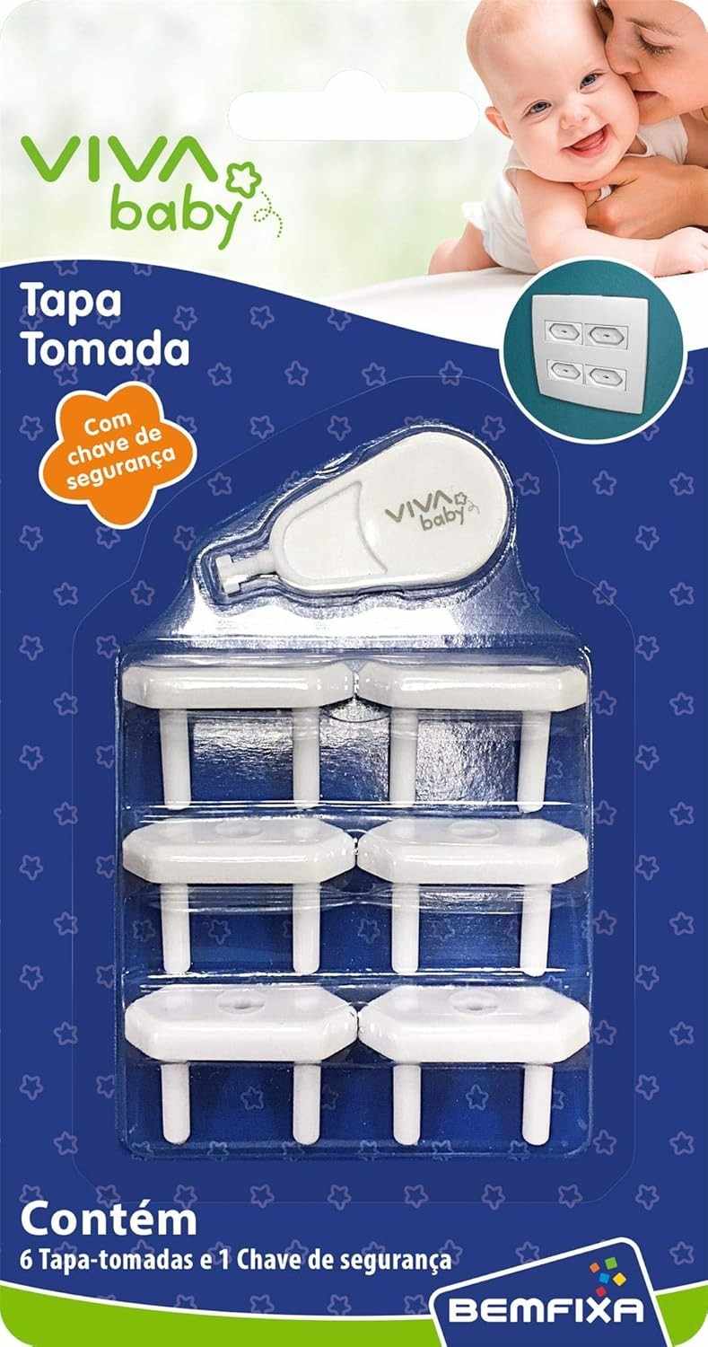 Vivababy Tapa-Tomada com Chave de Segurança - Proteja sua Criança com Estilo