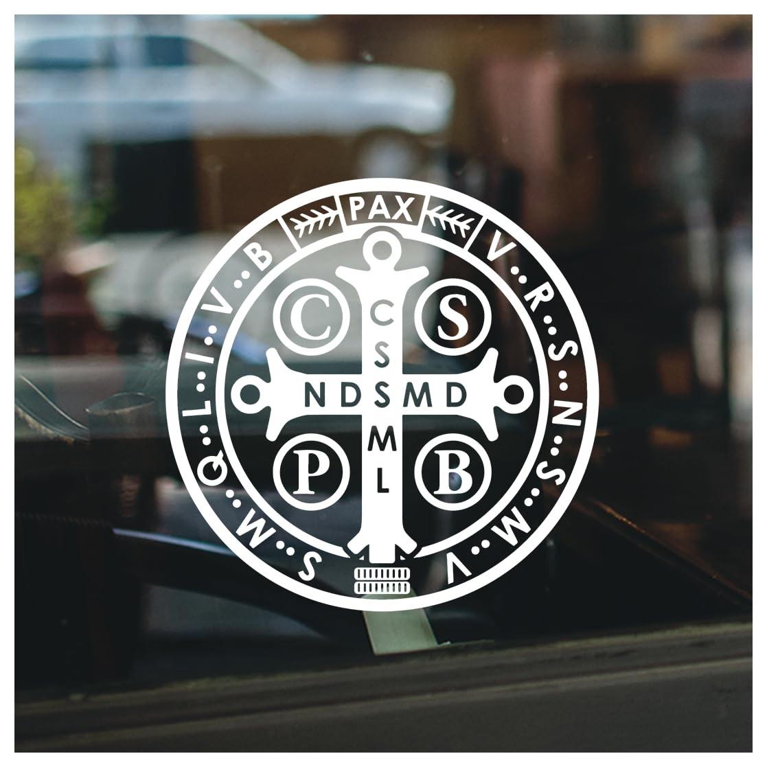 Adesivo Medalha de São Bento: Proteção Cristã Católica para Carro, Laptop e Mais (12x12cm)
