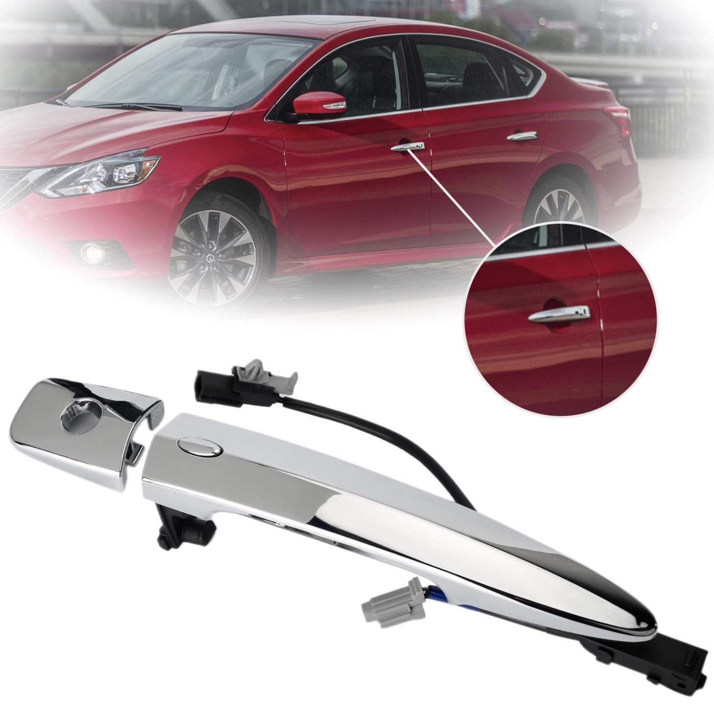 Maçaneta Externa Cromada Dianteira Esquerda Nissan Sentra 2013-2018 | Murano, Maxima, Leaf - Qualidade e Durabilidade Garantida