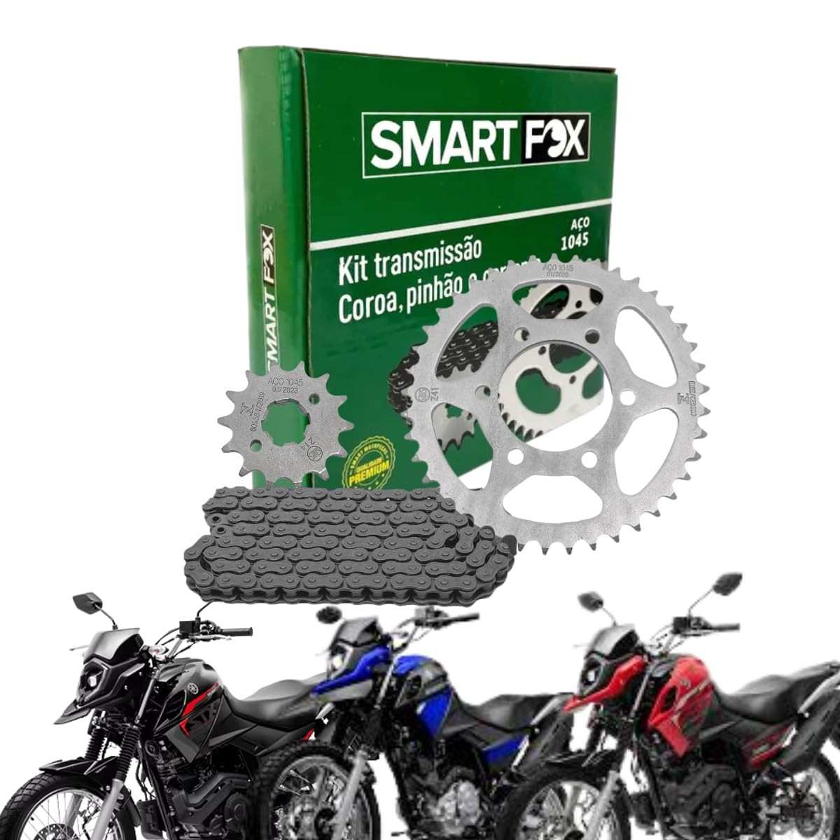 Kit Relação Transmissão Smart Fox XTZ Crosser 150 (2014-2025) - Aço 1045