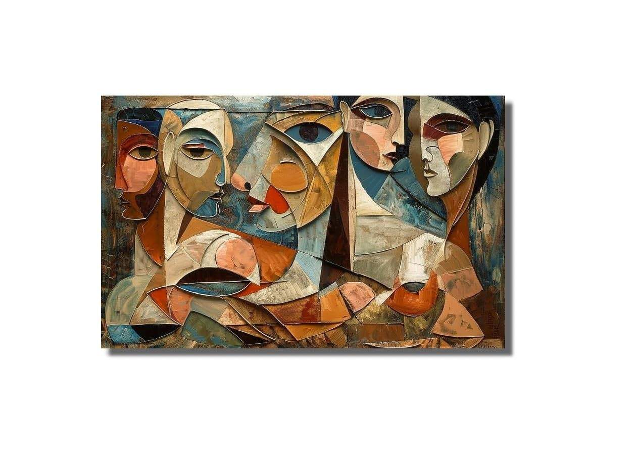 Quadro Picasso Cubista Moderno - Arte em Tela para Decoração de Ambientes