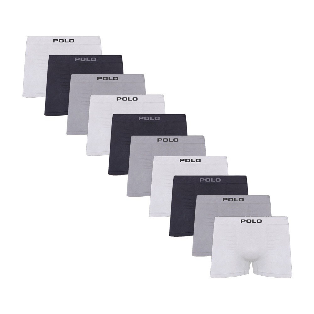 Cuecas Boxer Algodão Sem Costura: Kit 10 Unidades