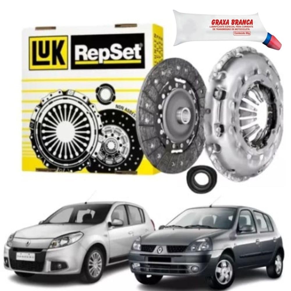 Combo Embreagem Original LUK: Clio, Kangoo, Logan, Sandero e Twingo (1999-2016) + Graxa de Brinde