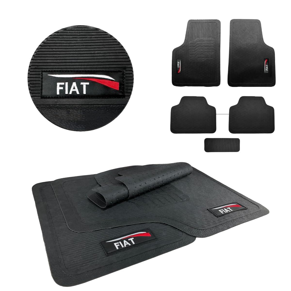 Jogo de Tapetes Automotivos Fiat 5 Peças em Borracha Premium com Logo Bordado - Universal