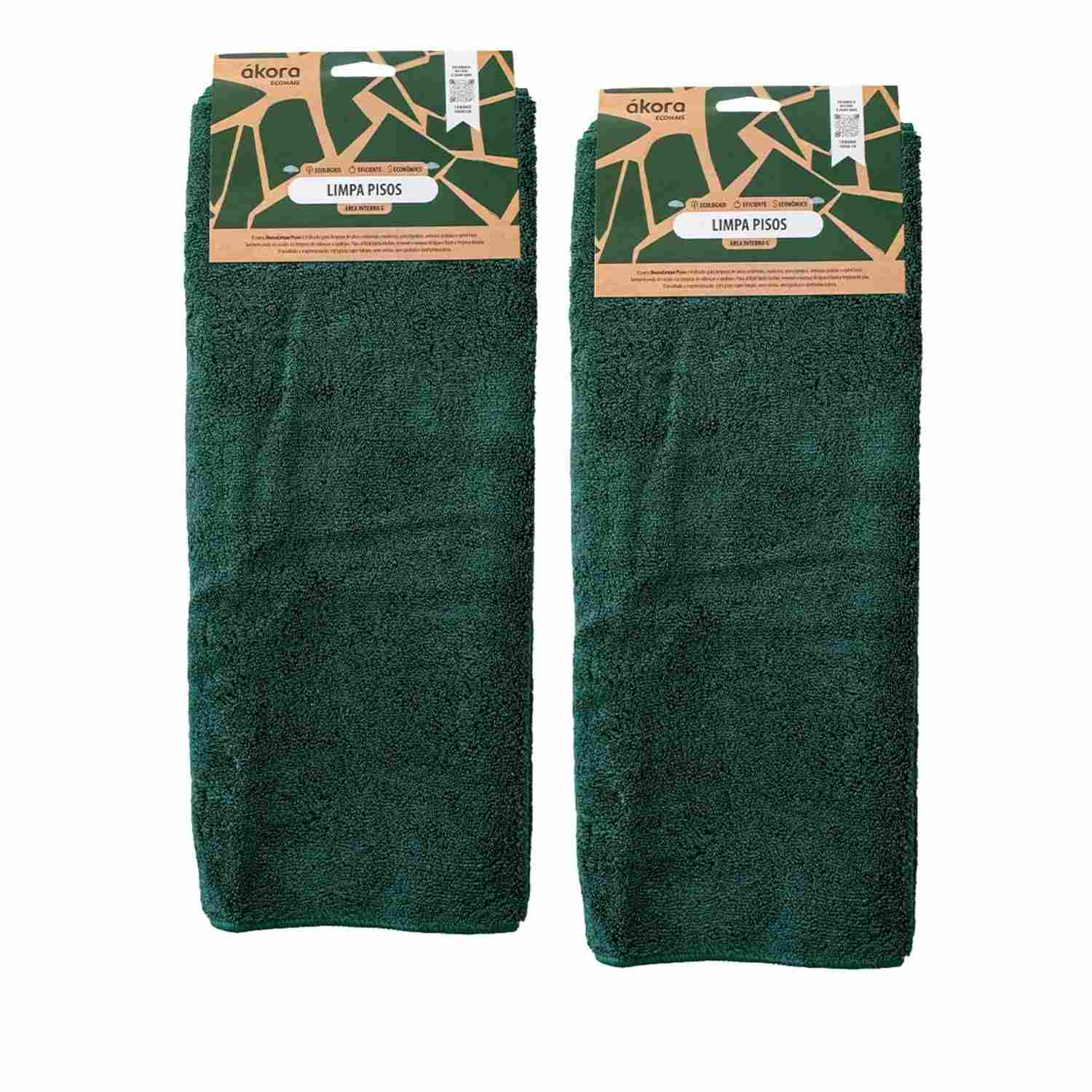 Pano de Chão Super Absorvente ÁKORA BRASIL - Limpeza Eficiente e Duradoura (2, Verde)