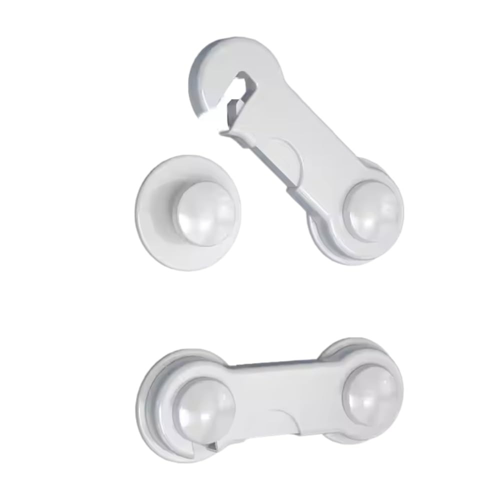 Kit Travas de Segurança para Portas e Gavetas - Proteção Infantil com Fixação Fácil (2 Unidades Branco)